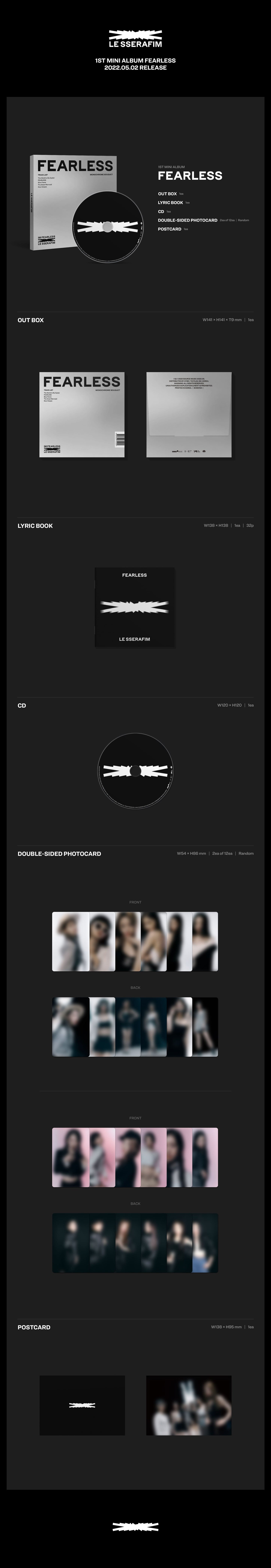 LE SSERAFIM 1st Mini Album - FEARLESS (Monochrome Bouquet Version)