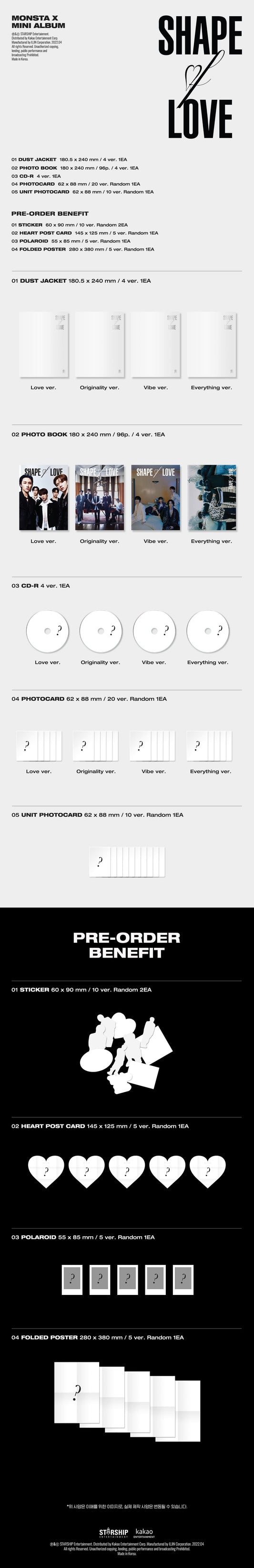 MONSTAX 11th Mini Album - SHAPE OF LOVE