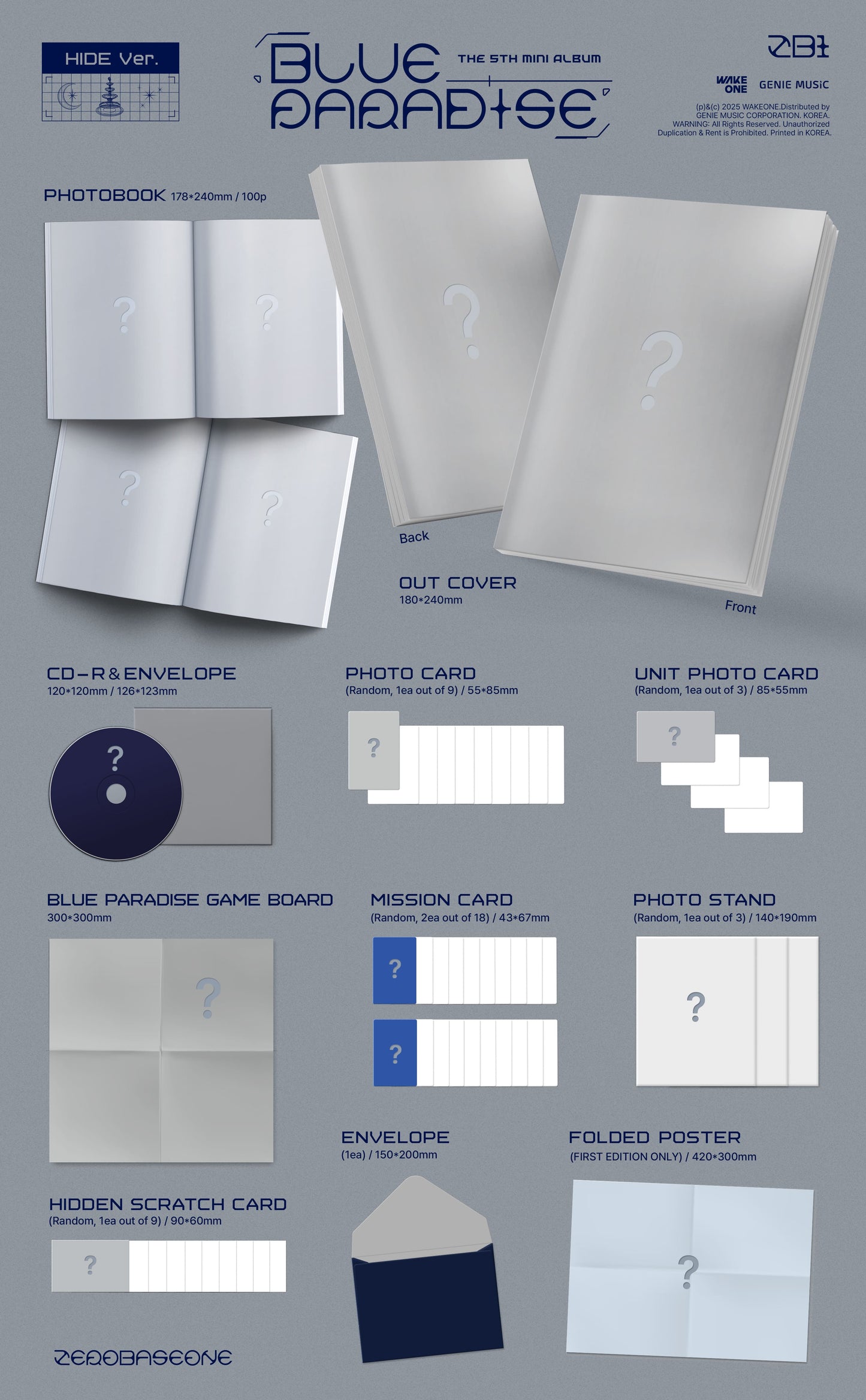 ZEROBASEONE 5th Mini Album - BLUE PARADISE